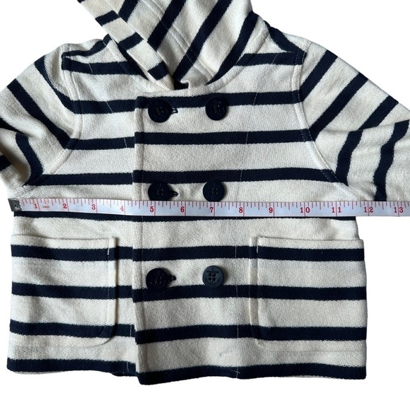 Baby GAP Stripe Button Up Jacket with Hood Size 3-6 Months - Picture 5 of 11